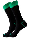 Unisex EU 38-46 Anti-Odor Black Socks Colorful Cuffs Premium Bamboo Crew Socks Super Soft 6 Pairs